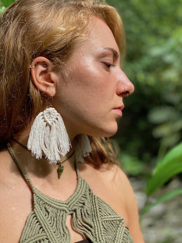 Ultra light macrame earrings with tassels - XILITLA