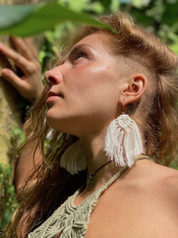 Ultra light macrame earrings with tassels - XILITLA